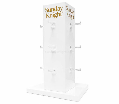 Torre espositiva per gioielli in acrilico bianco personalizzata