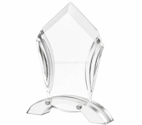 Trofeo Diamante in acrilico trasparente con base curva