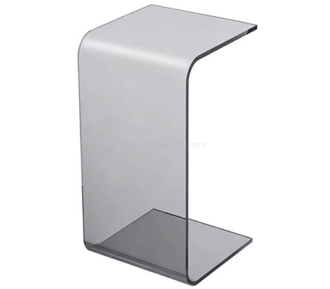 Durchscheinender schwarzer Beistelltisch aus Acryl in C-Form
