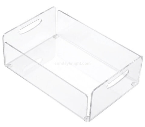 Factory Sale Clear Acrylic Storage Tray with Cutout Handles