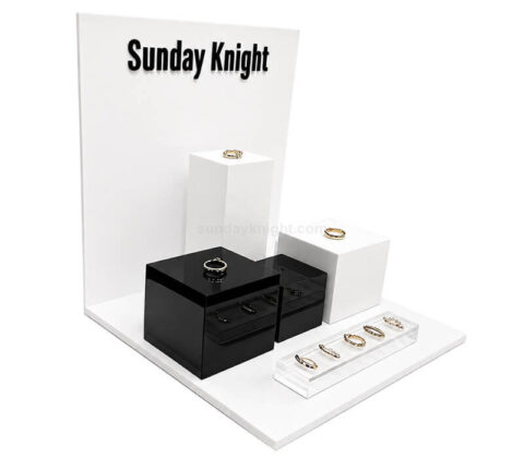 Custom Acrylic Jewelry Display Stand with Riser Blocks