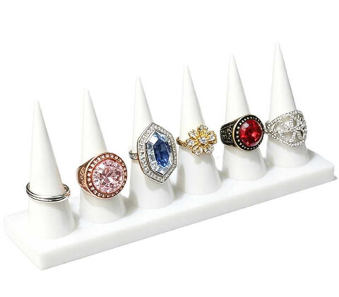 Individuell anpassbares, modernes, weißes Ring-Kegel-Display