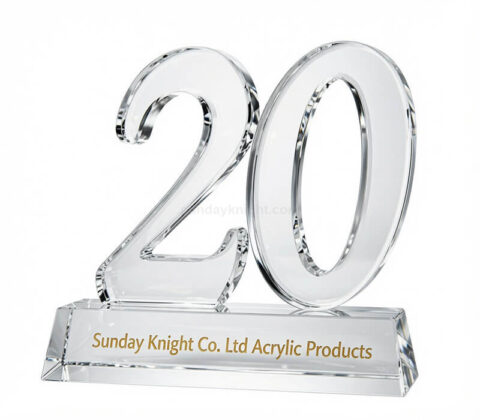 Trofeo de aniversario de acrílico transparente personalizado