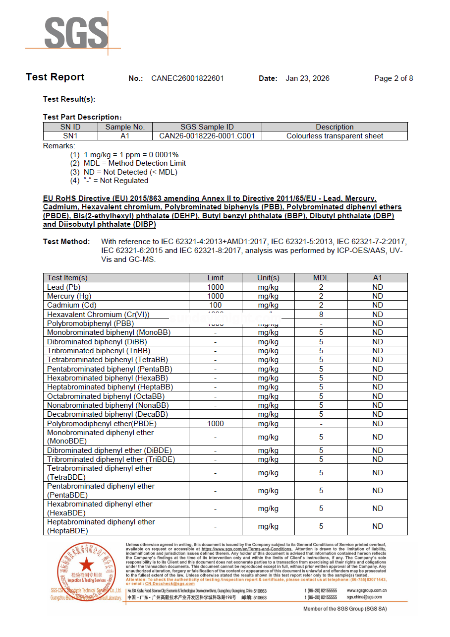 SGS ROHS test report -2