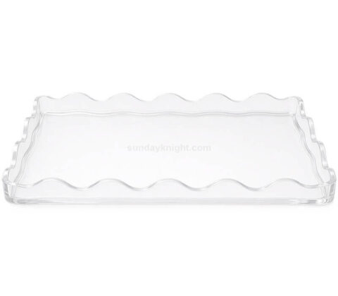 Werksverkauf: Transparentes Vanity-Tablett aus Lucite mit gewellten Kanten