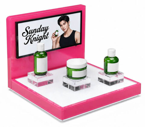 Factory Custom Acrylic Cosmetic Display Stand with LED