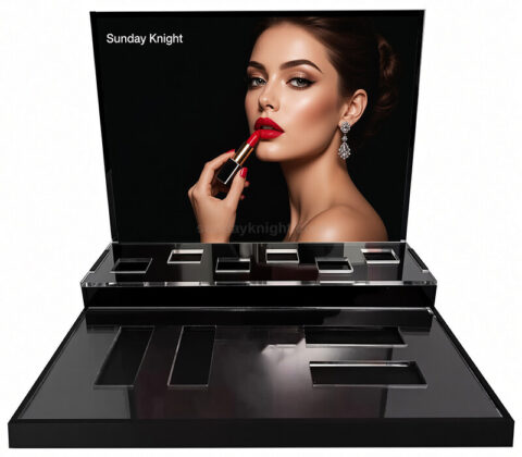 Luxuriöses schwarzes Acryl-Display zur Aufbewahrung von Lippenstiften