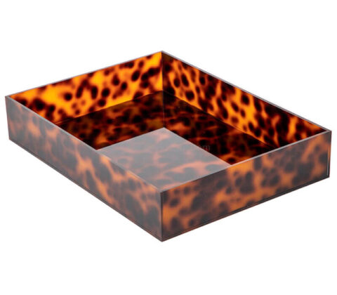 Vassoio decorativo personalizzato in acrilico effetto guscio di tartaruga