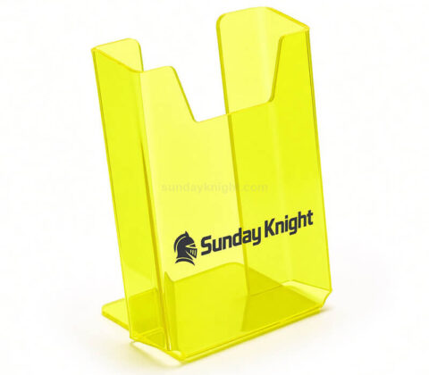 Portaopuscoli personalizzato in acrilico giallo neon